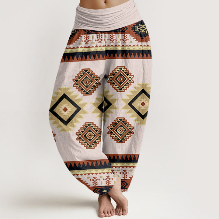 Buddha Stones Casual Symmetrical Navajo Textile Style Pattern Women's Elastic Waist Harem Pants - LavenderBlush - US22，UK/AU26，EU54 (6XL) - image 5