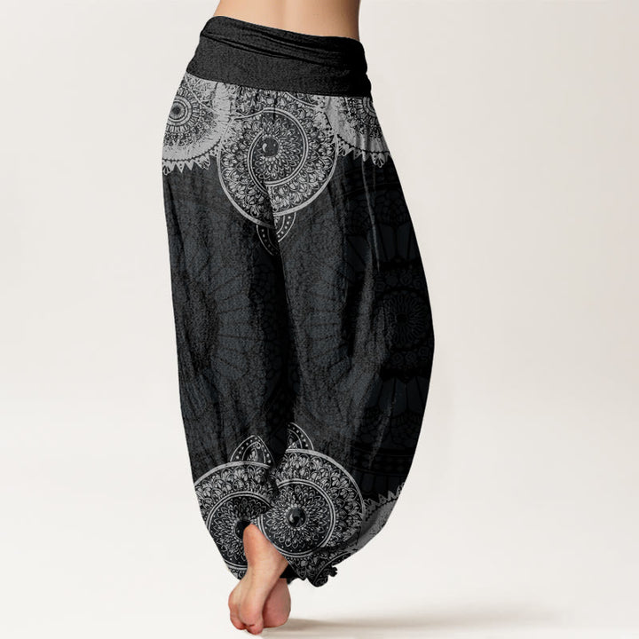 Buddha Stones Circular Mandala Design Women's Elastic Waist Harem Pants - image 2