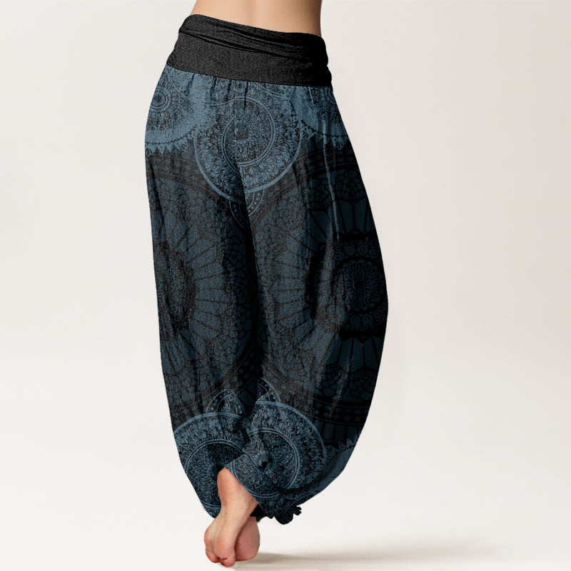 Buddha Stones Circular Mandala Design Women's Elastic Waist Harem Pants - image 6