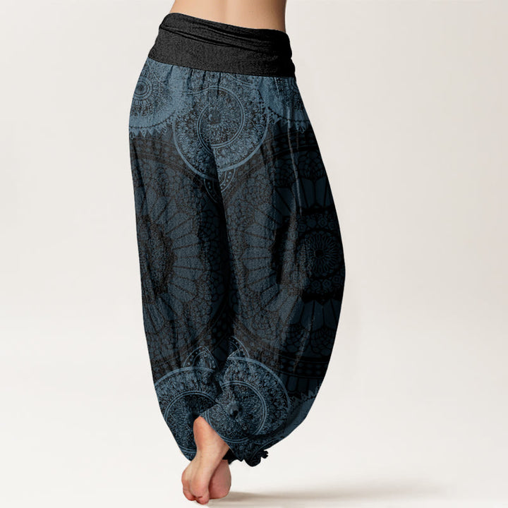 Buddha Stones Circular Mandala Design Women's Elastic Waist Harem Pants - image 6