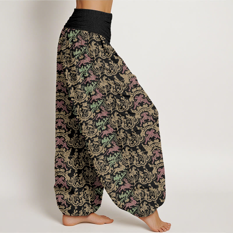 Buddha Stones Animal Stripes Design Women's Elastic Waist Harem Pants - image 3