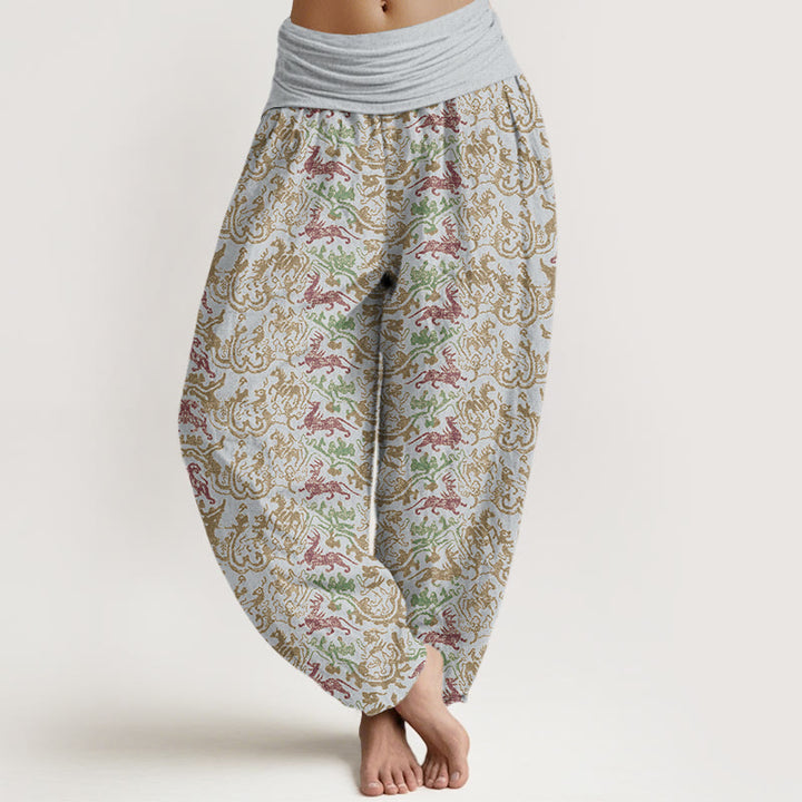 Buddha Stones Animal Stripes Design Women's Elastic Waist Harem Pants - LightGrey - US22，UK/AU26，EU54 (6XL) - image 5