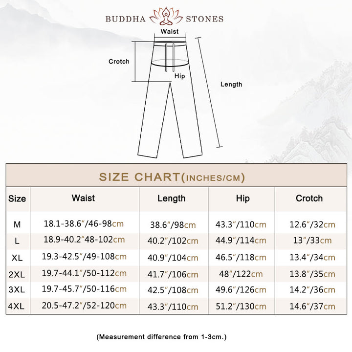 Buddha Stones Tang Frog-Button Three Quarter Sleeve Shirt Wide Leg Pants Cotton Linen Men's Suit - image 4