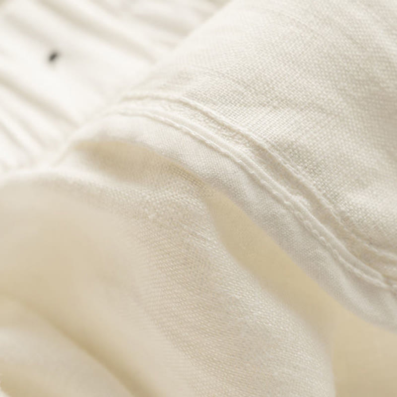 Buddha Stones Summer Casual Plain Zipper Button Cotton Linen Women's Shorts With Pockets - image 10