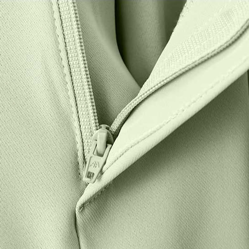 Buddha Stones Summer Casual Zipper Button Loose Plain Cotton Linen Women's Shorts With Pockets - image 9