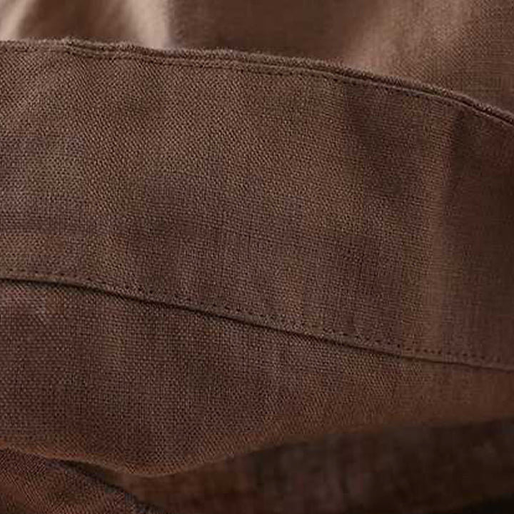 Buddha Stones Summer Casual Solid Color Frog Button Zipper Button Acrylic Fiber Women's Shorts With Pockets - image 16