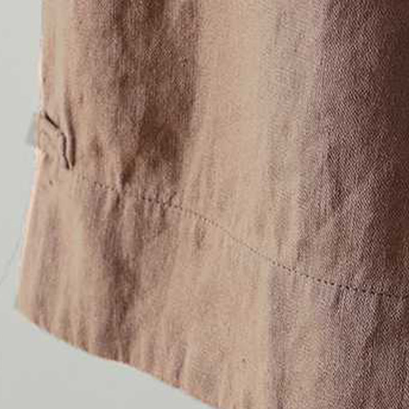 Buddha Stones Summer Casual Solid Color Frog Button Zipper Button Acrylic Fiber Women's Shorts With Pockets - image 19