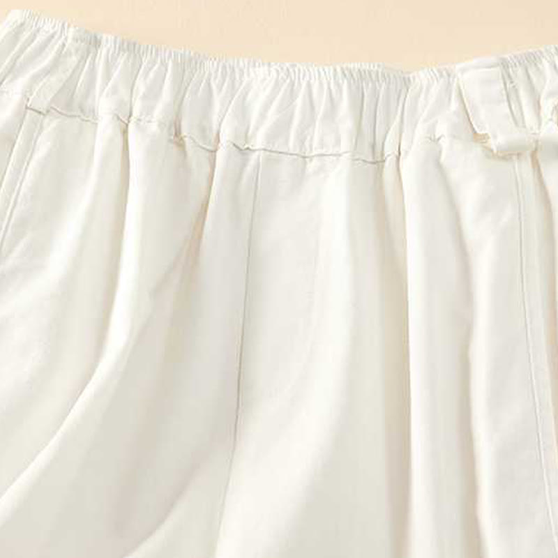 Buddha Stones Summer Casual Loose Plain Cotton Women's Shorts With Pockets - image 16