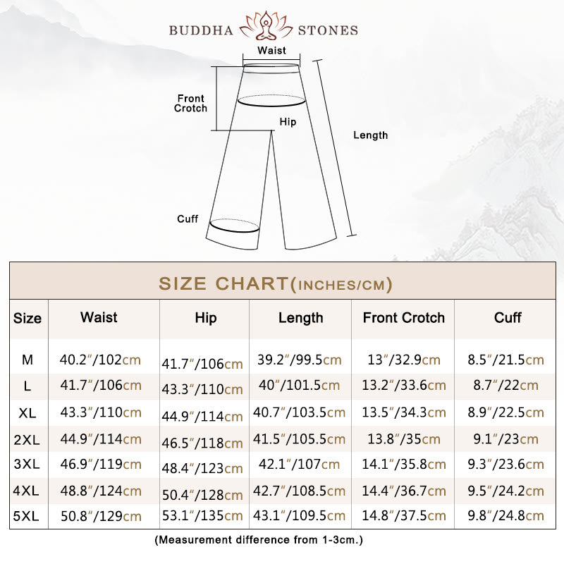 Buddha Stones 2Pcs Tang Suit Traditional Frog-Button Uniform Long Sleeve Shirt Pants Men's Set - image 5
