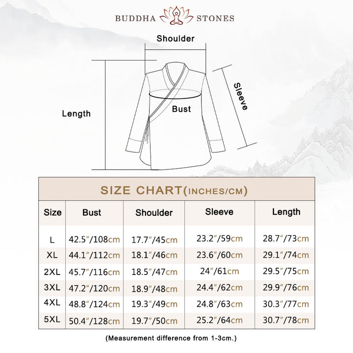 Buddha Stones Solid Color Half Frog-button Tang Suit Cotton Linen Men's Jacket Shirt  - image 3