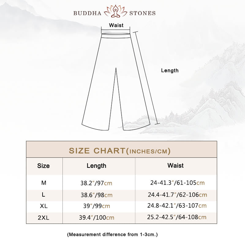 Buddha Stones Embroidery Chiffon Cheongsam Midi Dress Wide Leg Pants Meditation Zen Practice Clothing - image 4