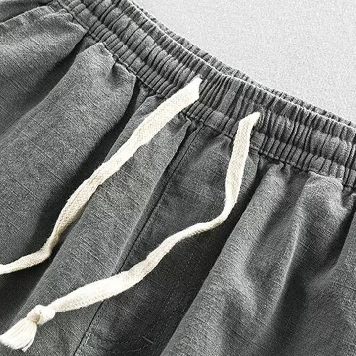 Buddha Stones Drawstring Elastic Waist Cotton Men's Shorts With Pockets - image 1