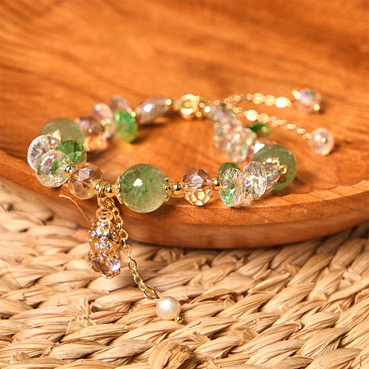 Buddha Stones Natural Citrine Green Strawberry Quartz PiXiu Prosperity Bracelet