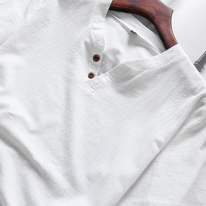 Buddha Stones Casual 2Pcs Plain Sleeve T-Shirt Shorts With Pockets Men's Meditation Cloth Set - image 2