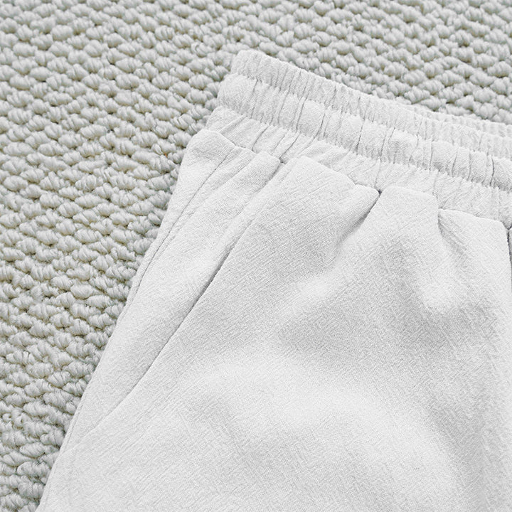 Buddha Stones Summer Plain Color Splicing Design Cotton Linen Women's Pants With Pockets - image 4