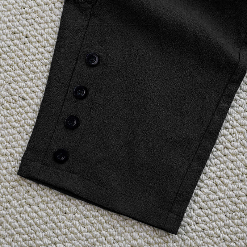 Buddha Stones Summer Plain Color Splicing Design Cotton Linen Women's Pants With Pockets - image 13