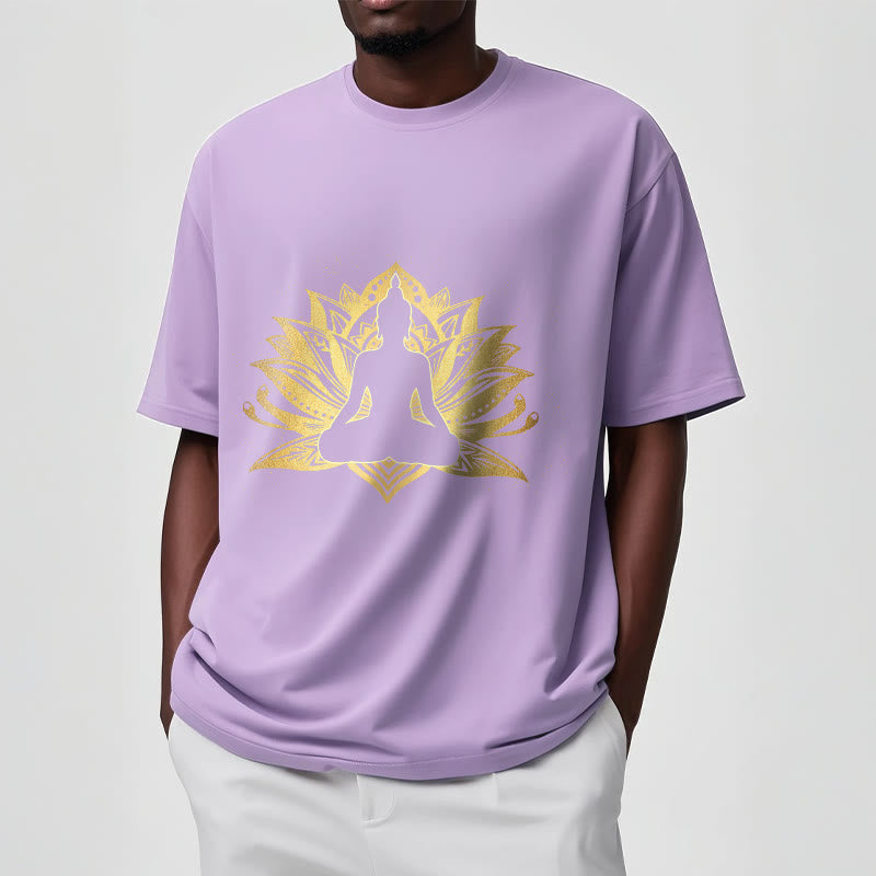 Buddha Stones Golden Lotus Meditation Buddha Tee T-shirt - image 18