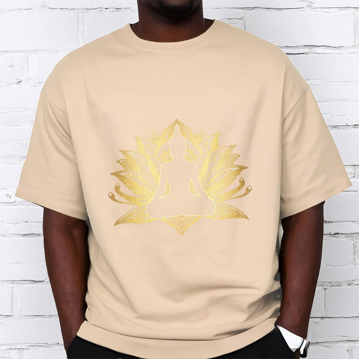 Buddha Stones Golden Lotus Meditation Buddha Tee T-shirt - image 10