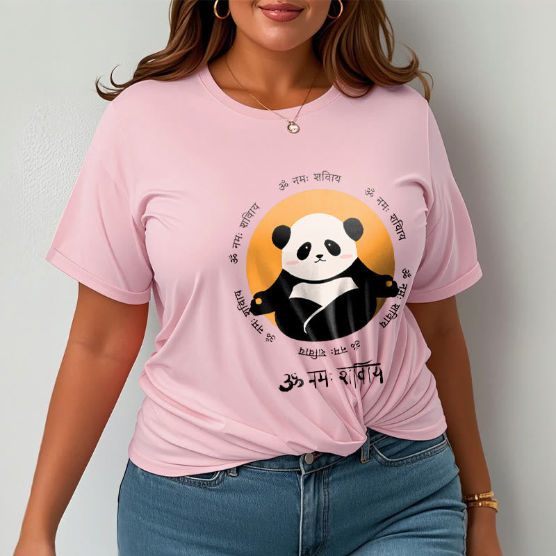 Buddha Stones Panda Sanskrit Namah Shivaya Tee T-shirt