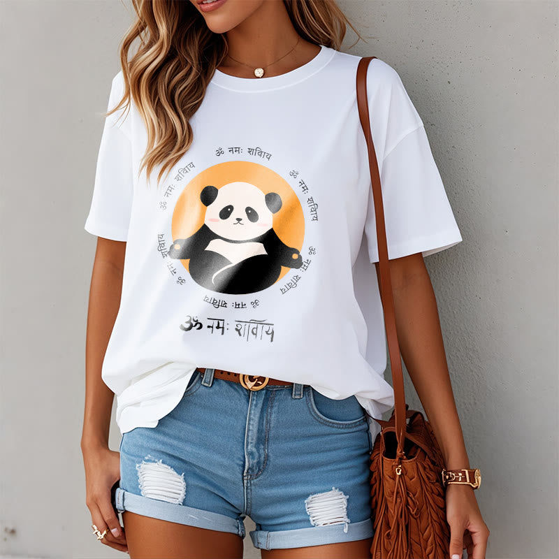 Buddha Stones Panda Sanskrit Namah Shivaya Tee T-shirt - image 2