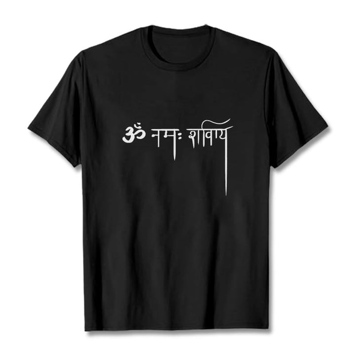Buddha Stones Sanskrit Namah Shivaya Tee T-shirt - Black - 2XL - image 1