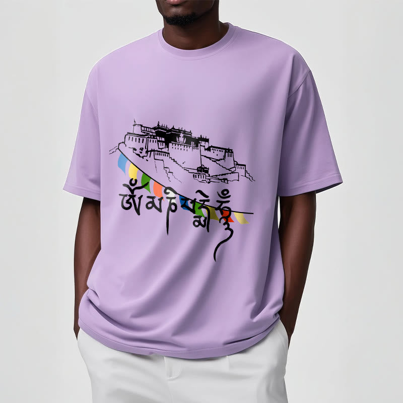 Buddha Stones Potala Palace Om Mani Padme Hum Prayer Flags Cotton Tee T-shirt - image 18