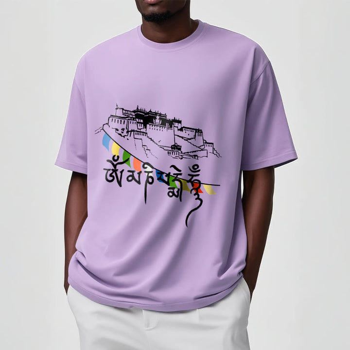 Buddha Stones Potala Palace Om Mani Padme Hum Prayer Flags Cotton Tee T-shirt - image 18