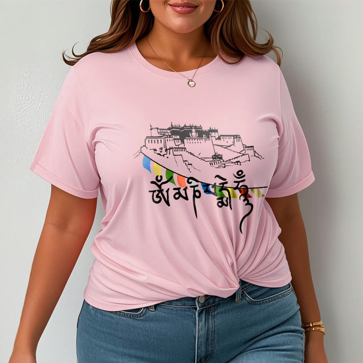 Buddha Stones Potala Palace Om Mani Padme Hum Prayer Flags Cotton Tee T-shirt - image 20