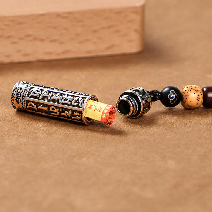 Buddha Stones Tibetan Om Mani Padme Hum Shurangama Mantra Vajra Pattern Copper Purity Key Chain - image 3