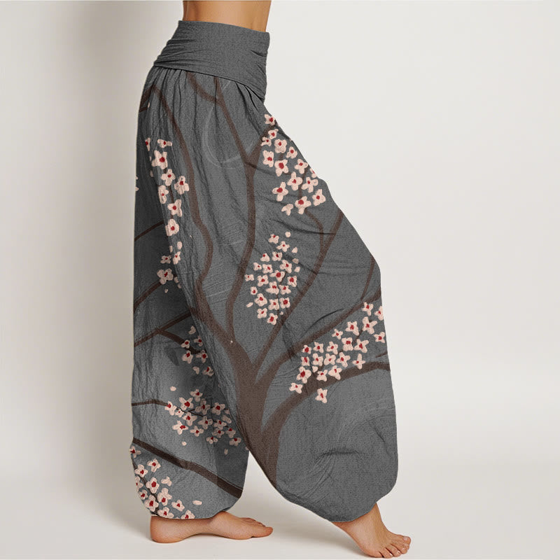 Buddha Stones Casual Plum Blossom Branch Pattern Women's Elastic Waist Harem Pants - image 10