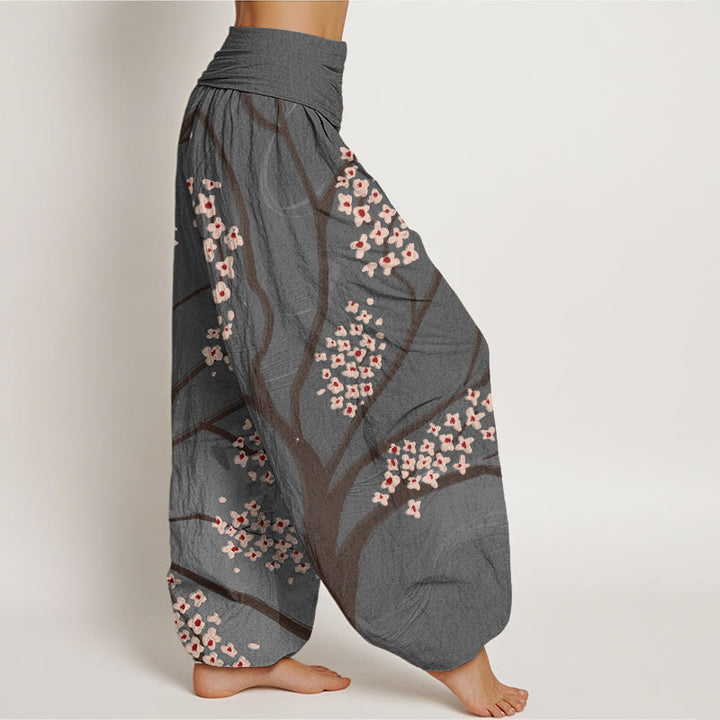 Buddha Stones Casual Plum Blossom Branch Pattern Women's Elastic Waist Harem Pants - image 10