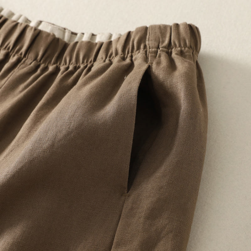 Buddha Stones Daily Plain Simple Design Cotton Linen Women's Pants With Pockets - image 9