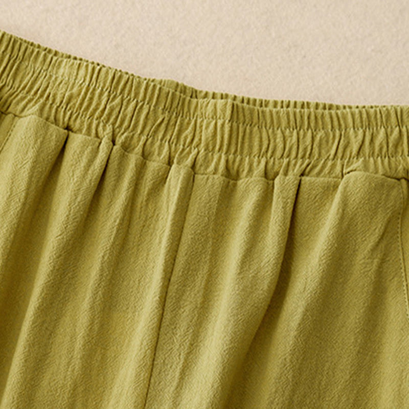 Buddha Stones Daily Plain Elastic Waistband Women's Pants With Pockets - image 1