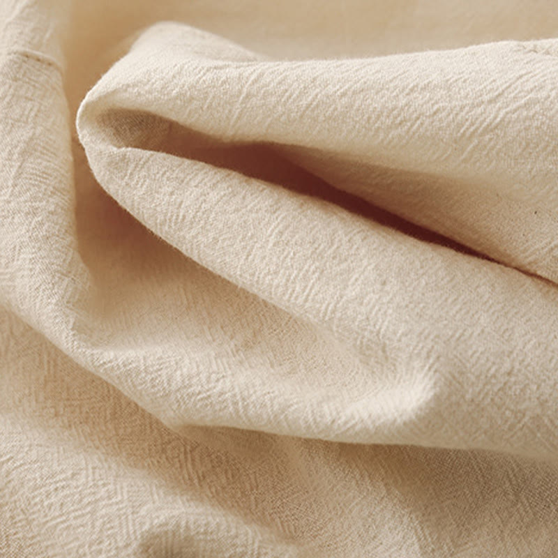 Buddha Stones Daily Plain Elastic Waistband Cotton Linen Women's Pants With Pockets - image 13