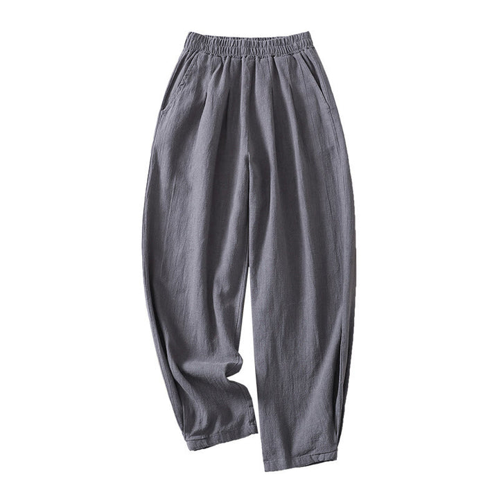 Buddha Stones Commute Solid Color Elastic Waistband Cotton Linen Women's Pants With Pockets - image 10
