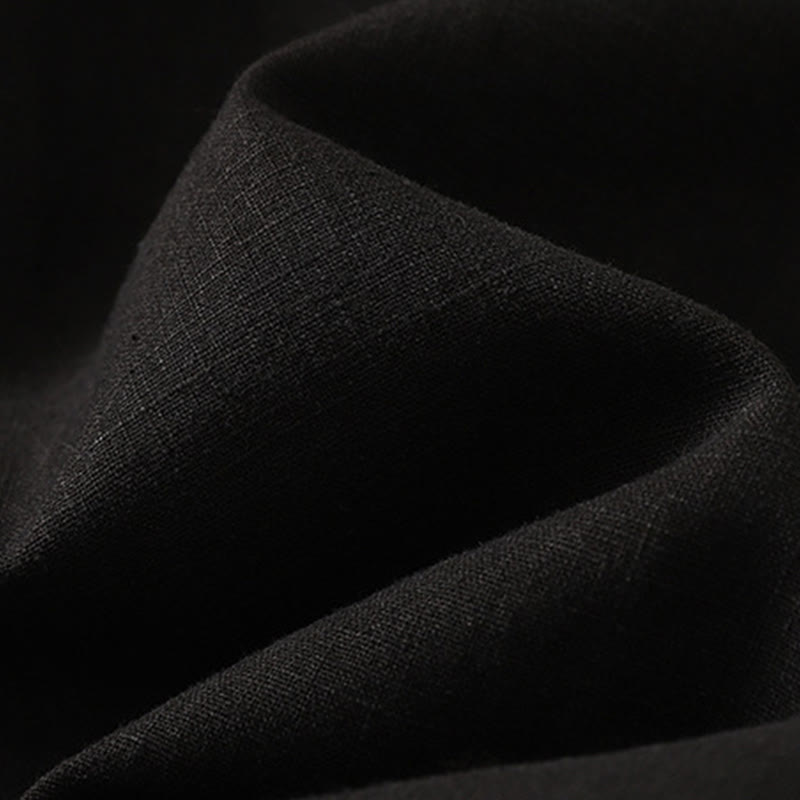 Buddha Stones Commute Solid Color Elastic Waistband Cotton Linen Women's Pants With Pockets - image 13