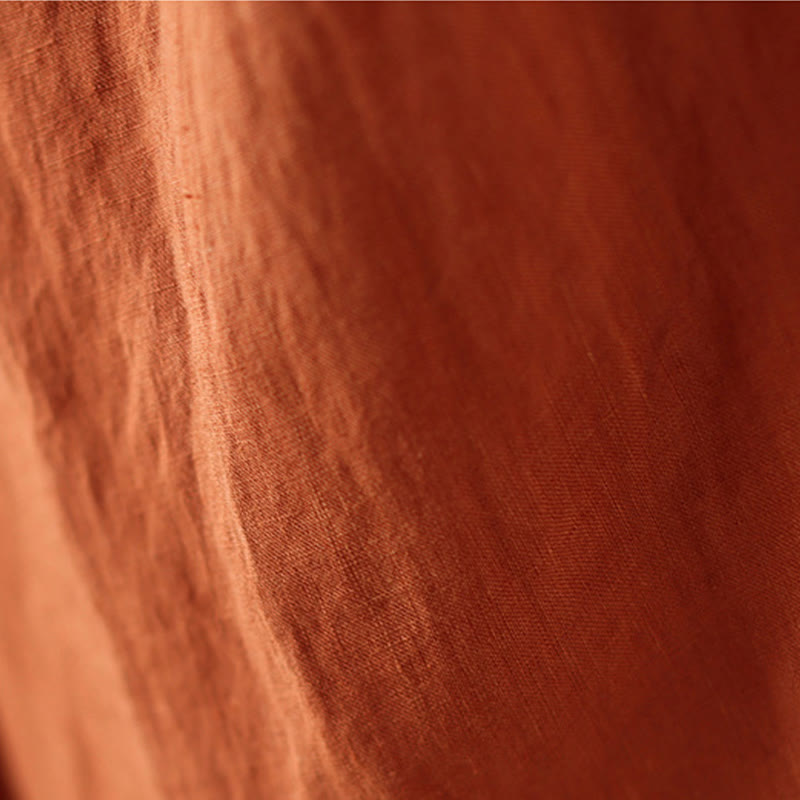 Buddha Stones Casual Plain Wrinkles Design Drawstring 9 Length Cotton Linen Women's Wide Leg Pants With Pockets - image 7