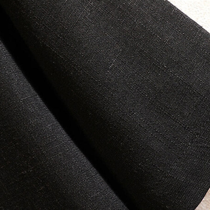 Buddha Stones Summer Chinese Frog-button Men's Solid Color Button Short Sleeve Cotton Linen Shirt - image 6