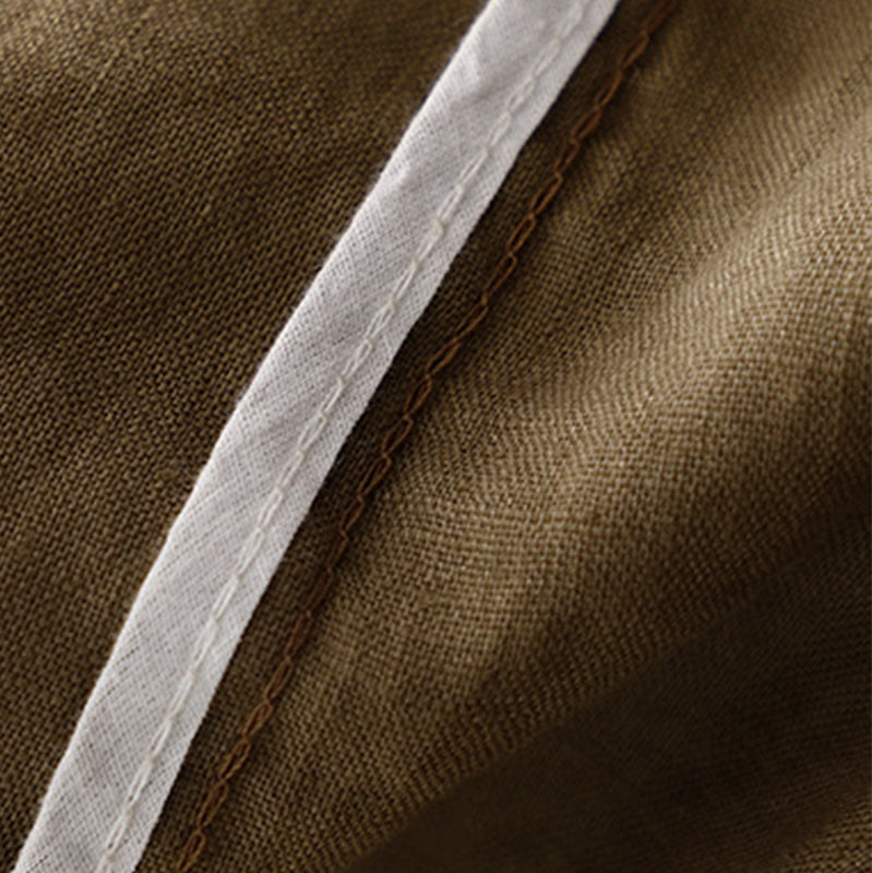 Buddha Stones Vintage Solid Embroidery Drawstring Women's Skirt With Pockets - image 5