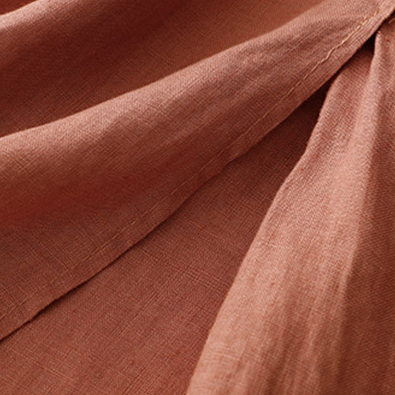 Buddha Stones Vintage Solid Embroidery Drawstring Women's Skirt With Pockets - image 23