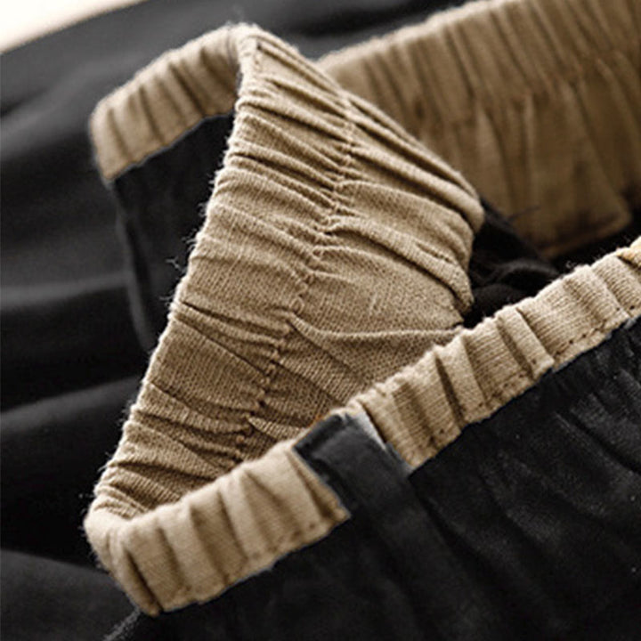 Buddha Stones Vintage Casual Plain Side Slit Elastic Waist Cotton Linen Women's Skirt With Pockets - image 12