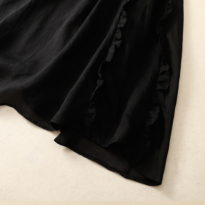 Buddha Stones Summer Plain Ruffle Design Women's Cotton Skirt - image 12