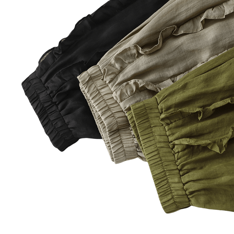 Buddha Stones Summer Plain Ruffle Design Women's Cotton Skirt - image 17