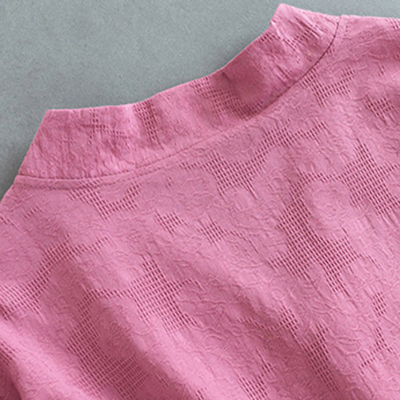 Buddha Stones Casual Solid Color Frog Button Long Sleeve Zen Cotton Linen Women's Shirt - image 14