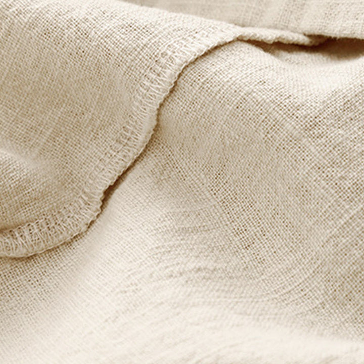 Buddha Stones Casual Plain  Women's Crew Neck Design Loose Half Sleeve Cotton Linen T-shirt - image 7