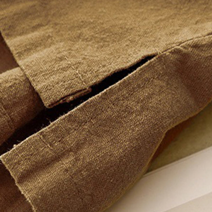 Buddha Stones Casual Plain  Women's Crew Neck Design Loose Half Sleeve Cotton Linen T-shirt - image 15