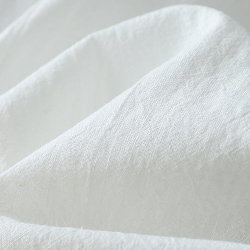 Buddha Stones Casual Color Stitching V-Neck Three Quarter Sleeve Zen Cotton Linen Women's Shirt - image 9