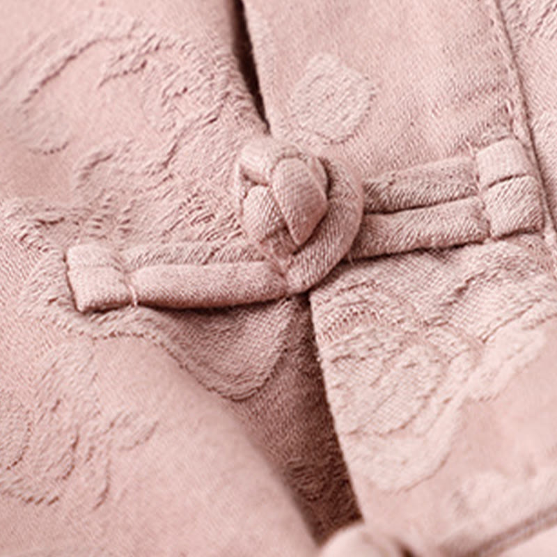 Buddha Stones Embroidered Flowers Grass Frog-Button Long Sleeve Cotton Women's Shirt - image 10