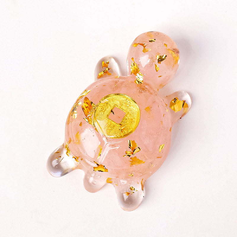 Buddha Stones Small Various Crystal Green Aventurine Amethyst Turtle Copper Coins Luck Home Decoration - Pink Crystal 5*3cm - image 4