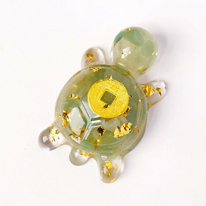 Buddha Stones Small Various Crystal Green Aventurine Amethyst Turtle Copper Coins Luck Home Decoration - Green Aventurine 5*3cm - image 1